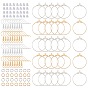 DIY Earring Making Kits, Including Brass Earring Hooks & Ring Pendants & Hoop Earrings, Plastic Ear Nuts, Iron Jump Rings