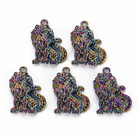 Alloy Pendant Rhinestone Settings, Cadmium Free & Nickel Free & Lead Free, Lion