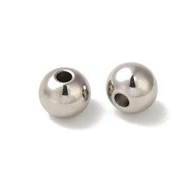 Smooth 304 Stainless Steel Beads, Round, 10x8mm, Hole: 3mm
