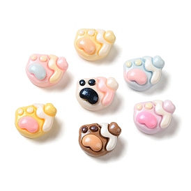 Cute Opaque Resin Decoden Cabochons, Cat Paw Print