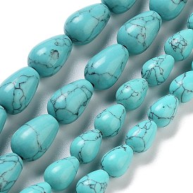 Synthetic Turquoise Beads Strands, Teardrop