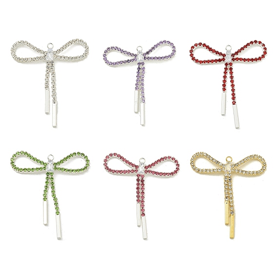 Подвески латунные горный хрусталь, без кадмия и без свинца, бантом