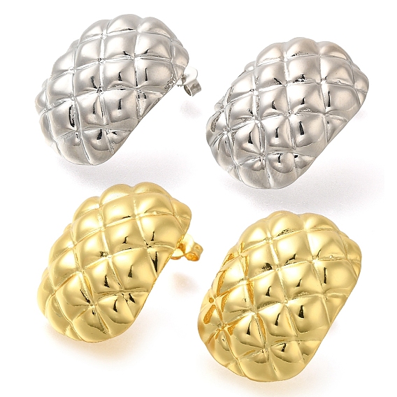 Стойка металлизированный прямоугольник латунные серьги-гвоздики, без свинца и без кадмия, долговечный