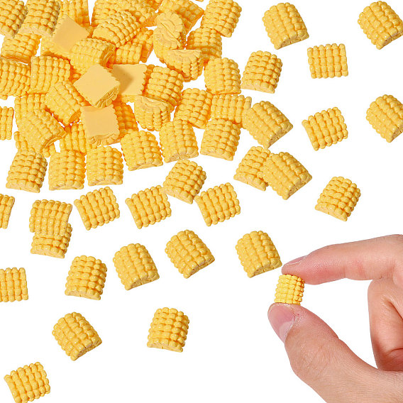 100 шт. Кабошоны из непрозрачной смолы, кукуруза