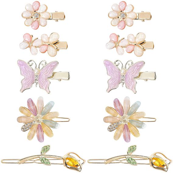 2 наборы заколок для волос из сплава и смолы, включая заколки для волос «Аллигатор» и заколки для волос, аксессуары для волос для девочек