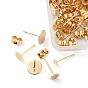 40Pcs 4 Size 304 Stainless Steel Stud Earring Findings, Flat Round Earring Settings, with 40Pcs Ear Nuts