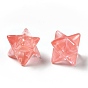 Cherry Quartz Glass Beads, No Hole/Undrilled, Merkaba Star