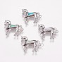Brass Links/Connectors, with Synthetic Opal, Horse, Cadmium Free & Lead Free