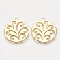 Brass Pendants, Nickel Free, Real 18K Gold Plated, Flat Round