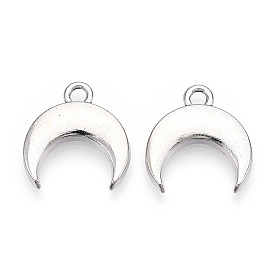 Сплавочные подвески тибетского стиля, без кадмия и без свинца, двойные рога / полумесяц
