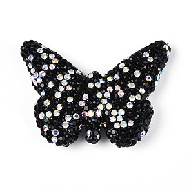 Бусины из полимерной глины ручной работы в форме бабочки, украшенные стразами., для самодельных телефонных брелоков, принадлежности для изготовления ручек и ювелирных изделий