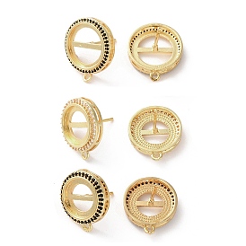 Латунь микро проложить кубические серьги из циркония, долговечный, стойки покрытие