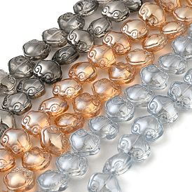 Perles de verre transparentes plaquées lustre perlé, forme de nuages de bon augure