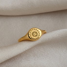 304 кольца для пальцев из нержавеющей стали для женщин, выражение лица луны и солнца, золотые