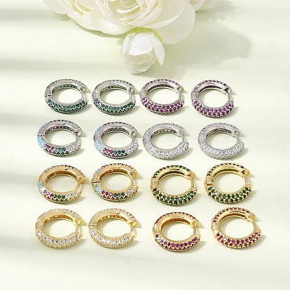 Micro cuivres ouvrent zircons boucles d'oreilles, sans plomb et sans cadmium, crémaillère plaquage, plaqué longue durée, plaqué or véritable 18k/platine