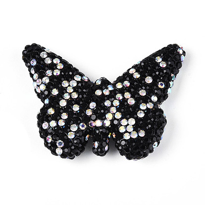 Бусины из полимерной глины ручной работы в форме бабочки, украшенные стразами., для самодельных телефонных брелоков, принадлежности для изготовления ручек и ювелирных изделий