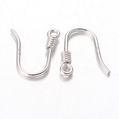 Ganchos de ley pendiente de plata, 10x6 mm, agujero: 1 mm, pin: 1 mm