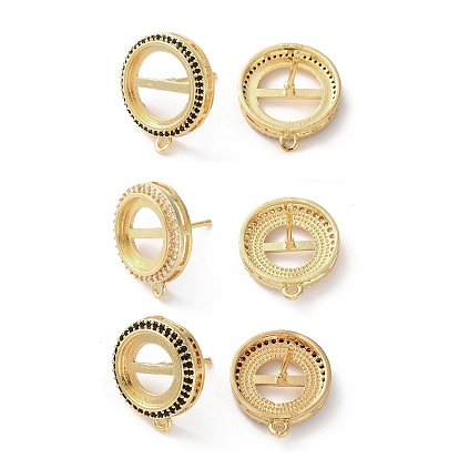 Латунь микро проложить кубические серьги из циркония, долговечный, стойки покрытие