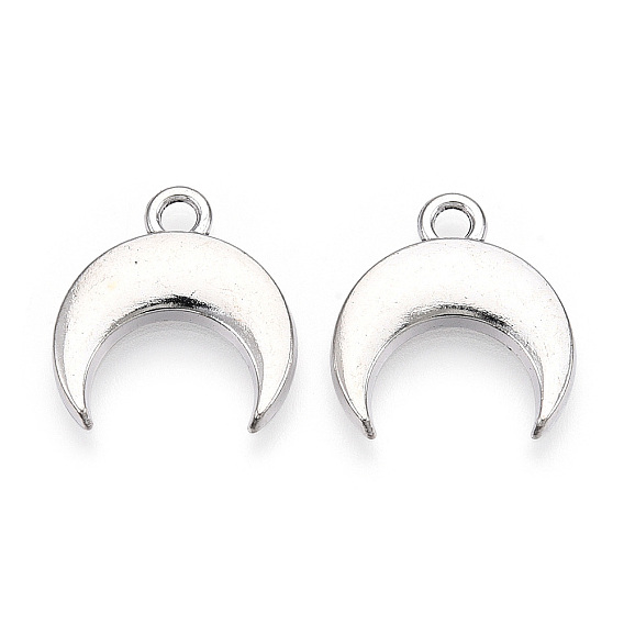 Сплавочные подвески тибетского стиля, без кадмия и без свинца, двойные рога / полумесяц