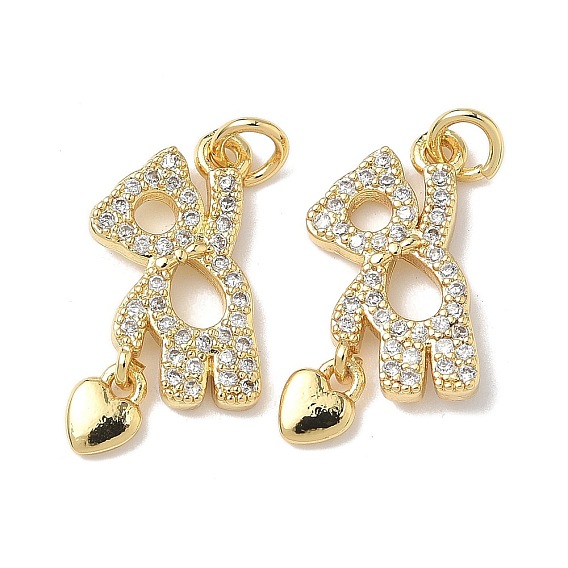 Латунные микро проложить кубического циркония подвески, с целью перехода в кольце, медведь, без свинца и без кадмия, долговечный