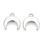 Сплавочные подвески тибетского стиля, без кадмия и без свинца, двойные рога / полумесяц
