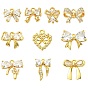 10 шт 10 стили латунные подвески из микропаве с фианитом, бантом прелести