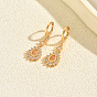 Brass Micro Pave Cubic Zirconia Teardrop Leverback Dangle Earrings for Women