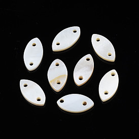 Natural Freshwater Shell Connector Charms, Horse Eye