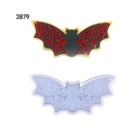 Bat Food Grade Silicone Halloween Pendant Decration Molds, Resin Casting Molds, for UV Resin, Epoxy Resin Craft Making
