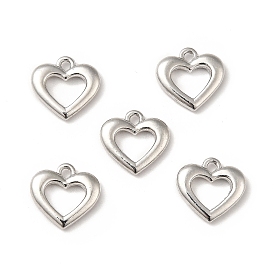 Rack Plating Alloy Charms, Cadmium Free & Lead Free, Heart Charms