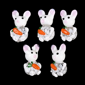 Бусины лэмпворк , кролик с морковкой