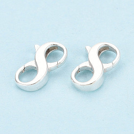 925 двойные застежки-карабины из стерлингового серебра, 8 форму