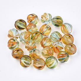 Pumpkin-shaped two-color spray paint transparent acrylic beads diy handmade beaded jewelry accessories