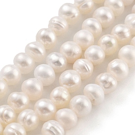 Natural Cultured Freshwater Pearl Beads Strands, Round