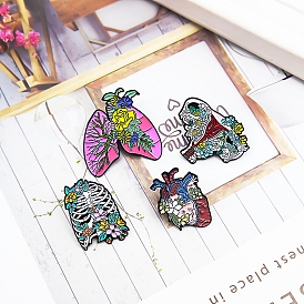 Body Apparatus with Flower Enamel Pin, Surgical Alloy Badge for Backpack Clothes