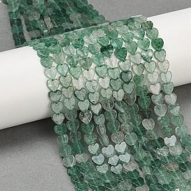 Натуральный зеленый клубника кварц бисер нити, сердце