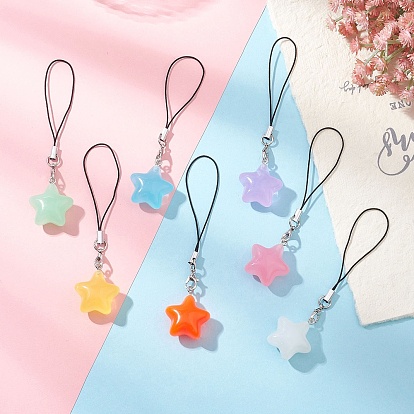 Ремешки для мобильных телефонов из светящейся смолы, с лямками из полиэстера