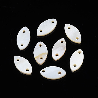Natural Freshwater Shell Connector Charms, Horse Eye