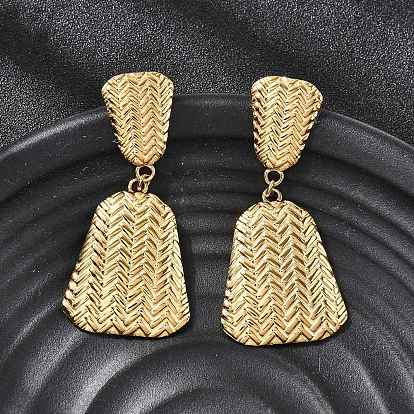 304 трапециевидные серьги-гвоздики из нержавеющей стали, ионное покрытие (ip)