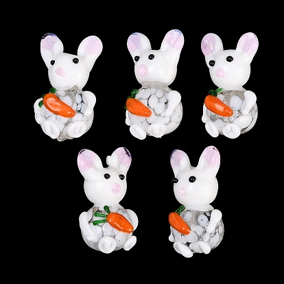 Бусины лэмпворк , кролик с морковкой