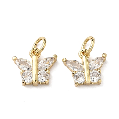 Латунные микропаве прозрачные кубические циркониевые подвески, бабочки прелести