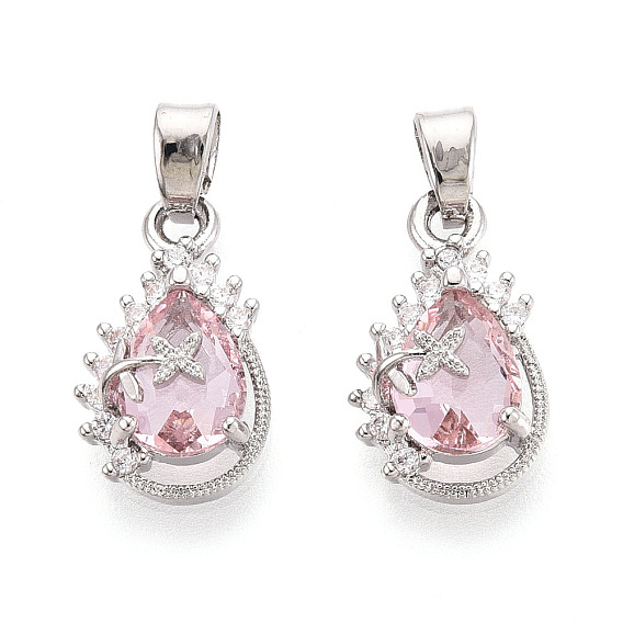 Латунные микро проложить кубического циркония подвески, без кадмия, без никеля и без свинца, слеза