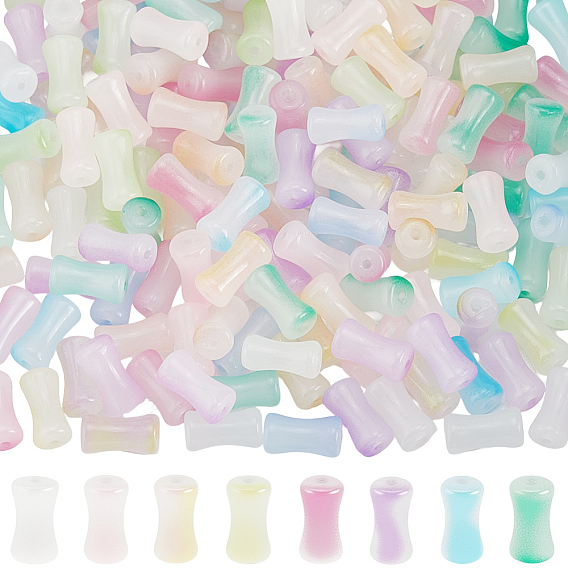 200шт. стеклянные бусины, имитирующие нефрит с градиентным цветом, бамбук