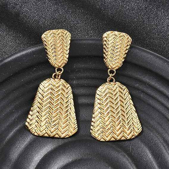 304 трапециевидные серьги-гвоздики из нержавеющей стали, ионное покрытие (ip)