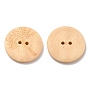 Carved Buttons with 2-Hole, Wooden Buttons