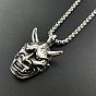 Ретро-стиль хип-хоп 304 ожерелья с подвеской в виде лица призрака из нержавеющей стали для мужской моды