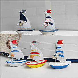 Украшение дисплея модели мини-парусника, деревянная миниатюрная парусная лодка, украшение дома, для оформления темы океана