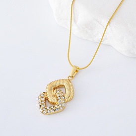 3 шт. ожерелья из нержавеющей стали с двойным ромбом для женщин