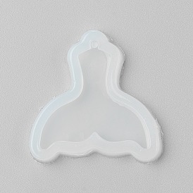 Food Grade Pendant Silicone Molds, Fondant Molds, For DIY Cake Decoration, Chocolate, Candy, UV Resin & Epoxy Resin Jewelry Making, Whale Tail Shape