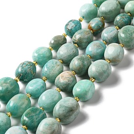 Natural Flower Amazonite Beads Strands, Oval